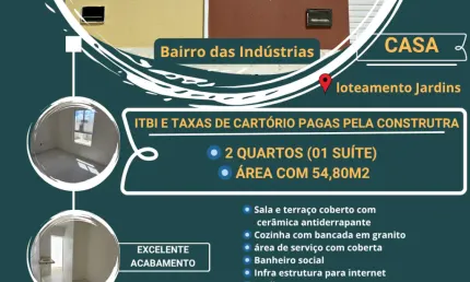 Excelente casa no bairro das Industrias, acabamento diferenciado.