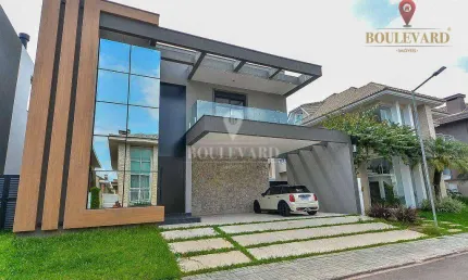 Casa nova mobiliada no Residencial Boulevard, com 4 suítes à venda, 387 m² por R$ 4.499.000 - Uberaba - Curitiba/PR
