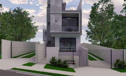 Sobrado novo de frente para a rua, com 3 dormitórios à venda, 195 m² por R$ 990.000 - Uberaba - Curitiba/PR