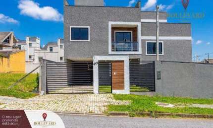 Sobrado novo de frente para a rua com jardim e 3 dormitórios à venda, 106 m² por R$ 680.000 - Atuba - Curitiba/PR