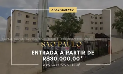 Apartamento a venda em Guaianases próximo à Estação- Entrada de 30.000,00