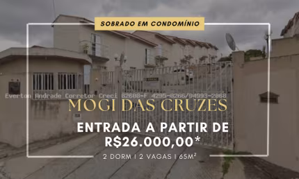 SOBRADO EM CONDOMÍNIO À VENDA EM MOGI DAS CRUZES 26.000,00 DE ENTRADA- VILA BRASILEIRA