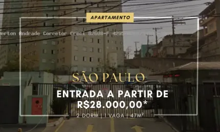APARTAMENTO À VENDA EM SÃO PAULO- ENTRADA DE 28.000,00 - GUAIANAZES
