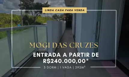 CASA À VENDA EM MOGI DAS CRUZES 240.000,00 DE ENTRADA- CÉZAR DE SOUZA