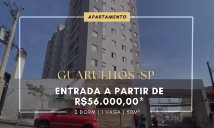 APARTAMENTO À VENDA EM VILA BREMEN PRÓXIMO AO SHOPPING PÁTIO GUARULHOS - 56.000,00 DE ENTRADA