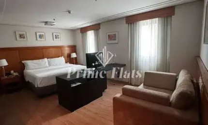 Flat disponível para locação no meliá jardim europa no itaim bibi, com 29m², 1 dormitório e 1 vaga de garagem
