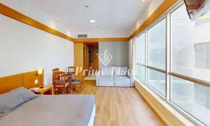Flat disponível para locação no Wyndham Garden Convention Nortel, com 32m², 1 dormitório e 1 vaga