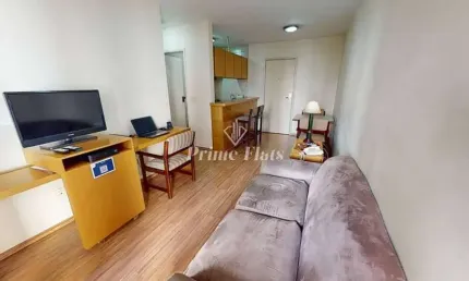 Flat disponível para venda no Flat London Residence Service no Jardim Paulista, com 42m², 1 dormitório e 1 vaga