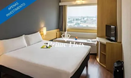 Flat disponível para venda no hotel íbis tamboré, com 19m², 1 dormitório e 1 vaga