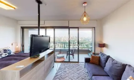 Flat disponível para locação no VHouse por JFL Living, com 48m², 1 dormitório e 1 vaga