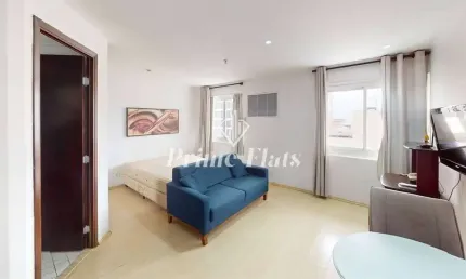 Flat disponível para locação no Transamérica Prime International Plaza no Jardim Paulista, com 29m², 1 dormitório e 1 vaga