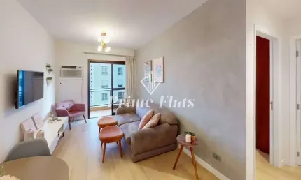 Flat disponível para locação no Flat London Residence Service no Jardim Paulista, com 42m², 1 dormitório e 1 vaga de garagem