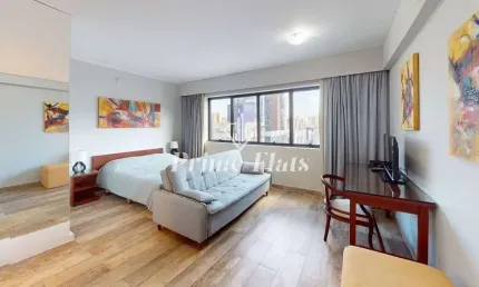Flat disponível para locação no Meliá Ibirapuera, com 26m², 1 dormitório e 1 vaga