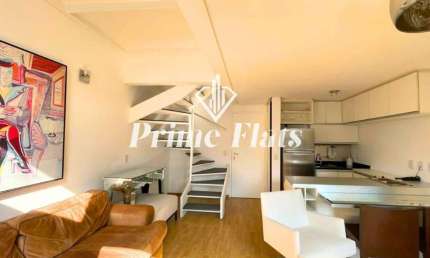 Flat disponível para locação no Condomínio Edifício Urbano Duplex na Vila Nova Conceição, com 45m², 1 dormitório e 1 vaga de garagem