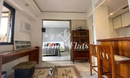 Flat disponível para venda no QI Intelligence Flat em Moema, com 37m², 1 dormitório e 1 vaga