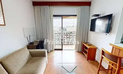 Flat disponível para locação no Les Jardins, com 45m², 1 dormitório e 1 vaga