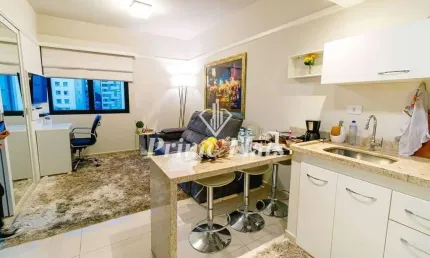 Flat disponível para venda no Ninety Hotel no Jardim Paulista, com 33m², 1 dormitório e 1 vaga