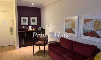 Flat disponível para locação no Quality Suites Alphaville, com 40m², 1 dormitório e 1 vaga
