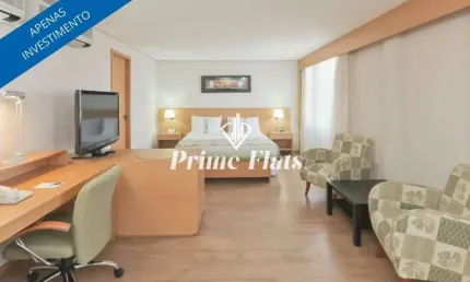 Flat disponível para venda no holiday inn anhembi, com 26m², 1 dormitório e 1 vaga