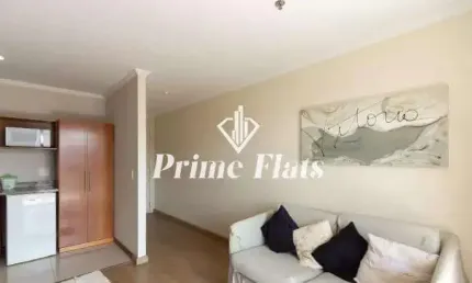 Flat disponível para locação no Quality Suítes Long Stay Vila Olímpia, com 52m², 2 dormitórios e 1 vaga