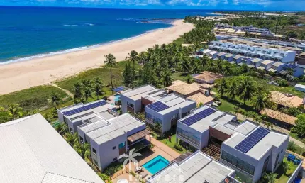 Apartamento 3 suítes térreo condomínio pé na areia alto padrão em itacimirim