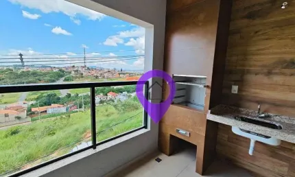 Apartamento à venda no Residencial Nhá Chica, Pouso Alegre/MG. 65m², 2 dormitórios (1 suíte), 1 vaga, varanda gourmet com churrasqueira