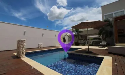 Casa autossustentável de 530m² na Reserva de Santa Bárbara com energia solar, poço artesiano e aquecimento solar. 3 dormitórios, piscina  home theater