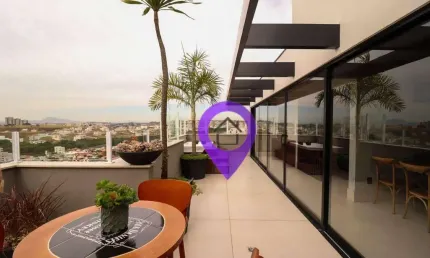 Cobertura Duplex 160m² no Residencial Santa Rita   4 dormitórios (1 suíte) + 4 vagas  Área gourmet completa Vista panorâmica