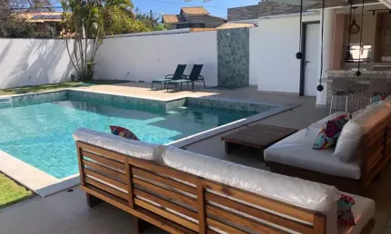 Linada casa com 4/4 - piscina e churrasqueira em vilas do atlantico - ba ( aluguel)