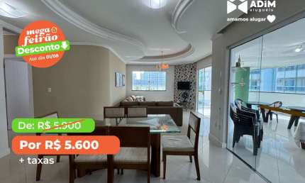 Aluguel Anual: Apartamento 3 quartos, sendo 1 suíte, sacada com churrasqueira, 165m² – Meia Praia, Itapema