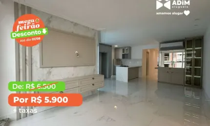 Aluguel Anual: Apartamento 3 quartos, sendo 3 suítes, sacada com churrasqueira, 129m² – Meia Praia, Itapema