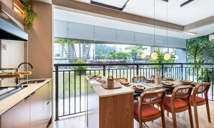 Apartamento  com 3dorms (1 suíte) e 2 varandas na Vila Andrade