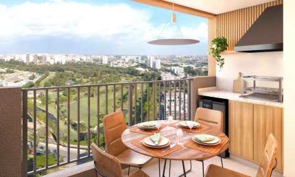 Apartamento 47m² com Varanda com Churrasqueira a Carvão