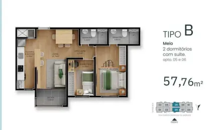 Apartamento com 2 quartos à venda no Centro, Canoas 