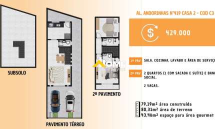 Casa à venda, 2 quartos, 1 suíte, 1 vaga, Masterville - Sarzedo/MG