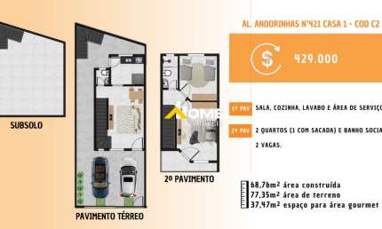 Casa à venda, 2 quartos, 1 vaga, Masterville - Sarzedo/MG