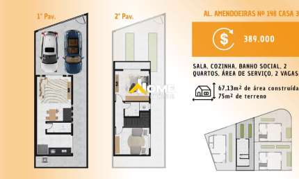Casa à venda, 2 quartos, 2 vagas, Masterville - Sarzedo/MG
