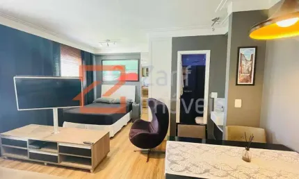 Alugo lindo studio 38,apto 38 m²,mobiliado,1 dormitório,1 vaga, 1 deposito