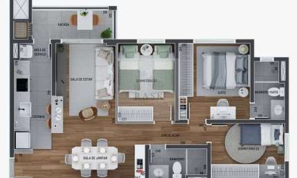 Apartamento à venda no bairro: Bairro Tingui, 3 quartos com suíte