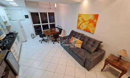 Flat com 1 dormitório para alugar, 76 m² por R$ 5.800,00/mês - Gonzaga - Santos/SP