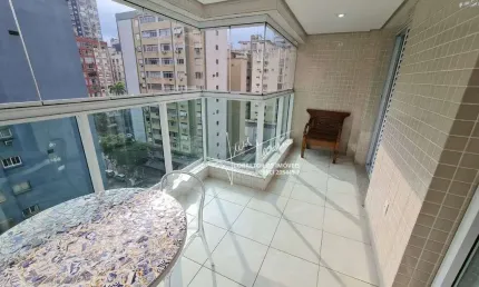 Apartamento com 1 dormitório para alugar, 49 m² por R$ 5.200,00/mês - Gonzaga - Santos/SP