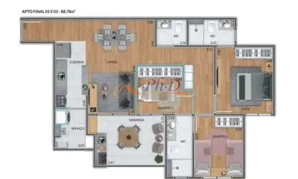 Apartamento com 3 quartos à venda na Rua Olívio Boa, Parque da Represa, Jundiaí