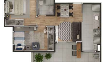Apartamento com 2 quartos à venda na Marechal Canrobert Pereira da Costa, 200, Catiapoa, São Vicente, 38 m2 por R$ 274.000