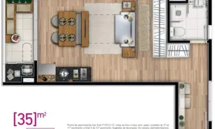 Oportunidade em Moema! Studio compacto 35 m² com 1 quarto e área de lazer completo