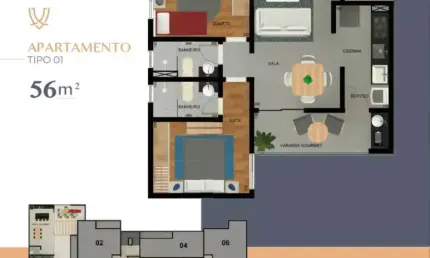Apartamento à venda no Versato com 2 quartos e 53m²