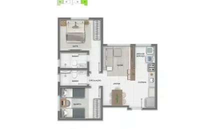 Apartamento à venda no Mirante Estoril - T2 com 2 quartos e 49m²