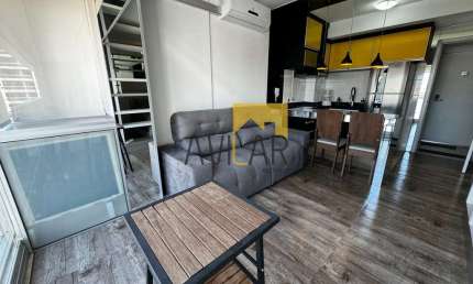 Aluguel de Apartamento de Alto Padrão em Santo Amaro, São Paulo-SP: 1 quarto, 1 suíte, 1 sala, 1 banheiro, 1 vaga, 33m²