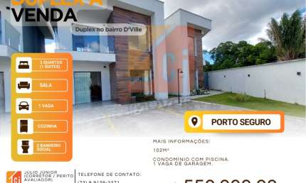 Casa em condomínio fechado com 3 quartos à venda no D\'Ville, Porto Seguro 