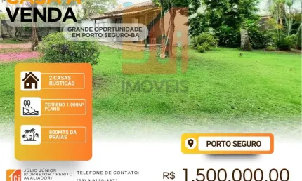 GRANDE OPORTUNIDADE EM PORTO SEGURO-BA  800MTS DA PRAIA
