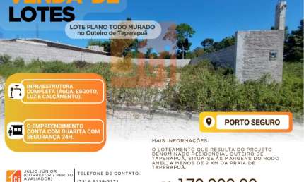 LOTE PLANO MURADO EM CONDOMINIO FECHADO EM PORTO SEGURO/BA